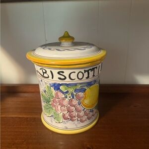 Biscotti Jar with Fruit Design